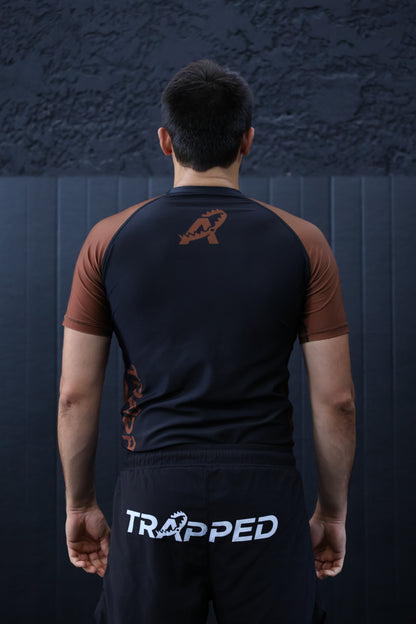 Rashguard RANKED manches courtes - MARRON