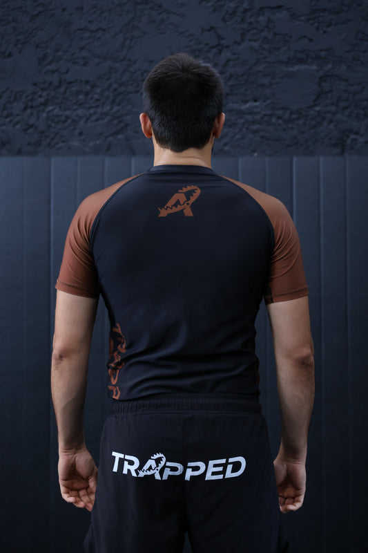 Rashguard RANKED manches courtes - MARRON